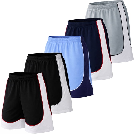 5-Pack Men's Lightweight Mesh Shorts Moisture Wicking Athletic Gym Running Shorts with Pockets (S-3XL)
