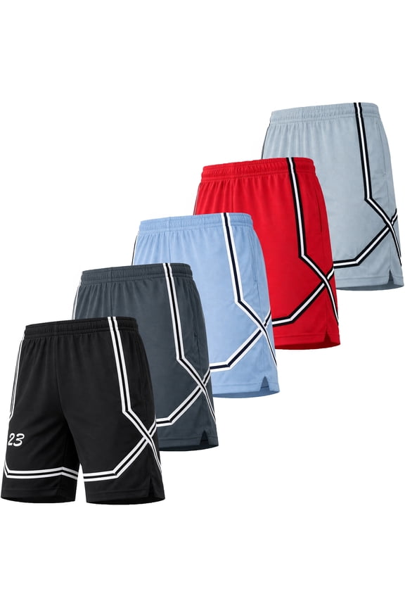 5-Pack Men's Lightweight Mesh Shorts Moisture Wicking Athletic Gym Running Shorts with Pockets (S-3XL)