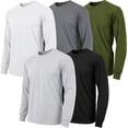 thumbnail image 1 of 5-Pack Men's Long Sleeve Crew Neck T-Shirt Tee Soft Work Casual Jersey Tees, 1 of 7