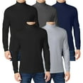 thumbnail image 1 of 5-Pack Men's Long Sleeve Turtle Neck T-Shirt (Sizes, S to 2XL), 1 of 5