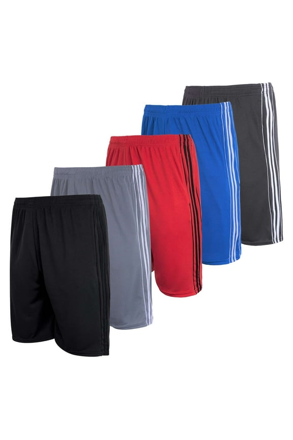 5 Pack: Men's Mesh Athletic Basketball Shorts Quick Dry Activewear with Pockets