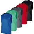thumbnail image 1 of Real Essentials 5 Pack: Men's Mesh Active Athletic Tech Tank Top - Workout & Training Activewear (Available in Big & Tall), 1 of 5