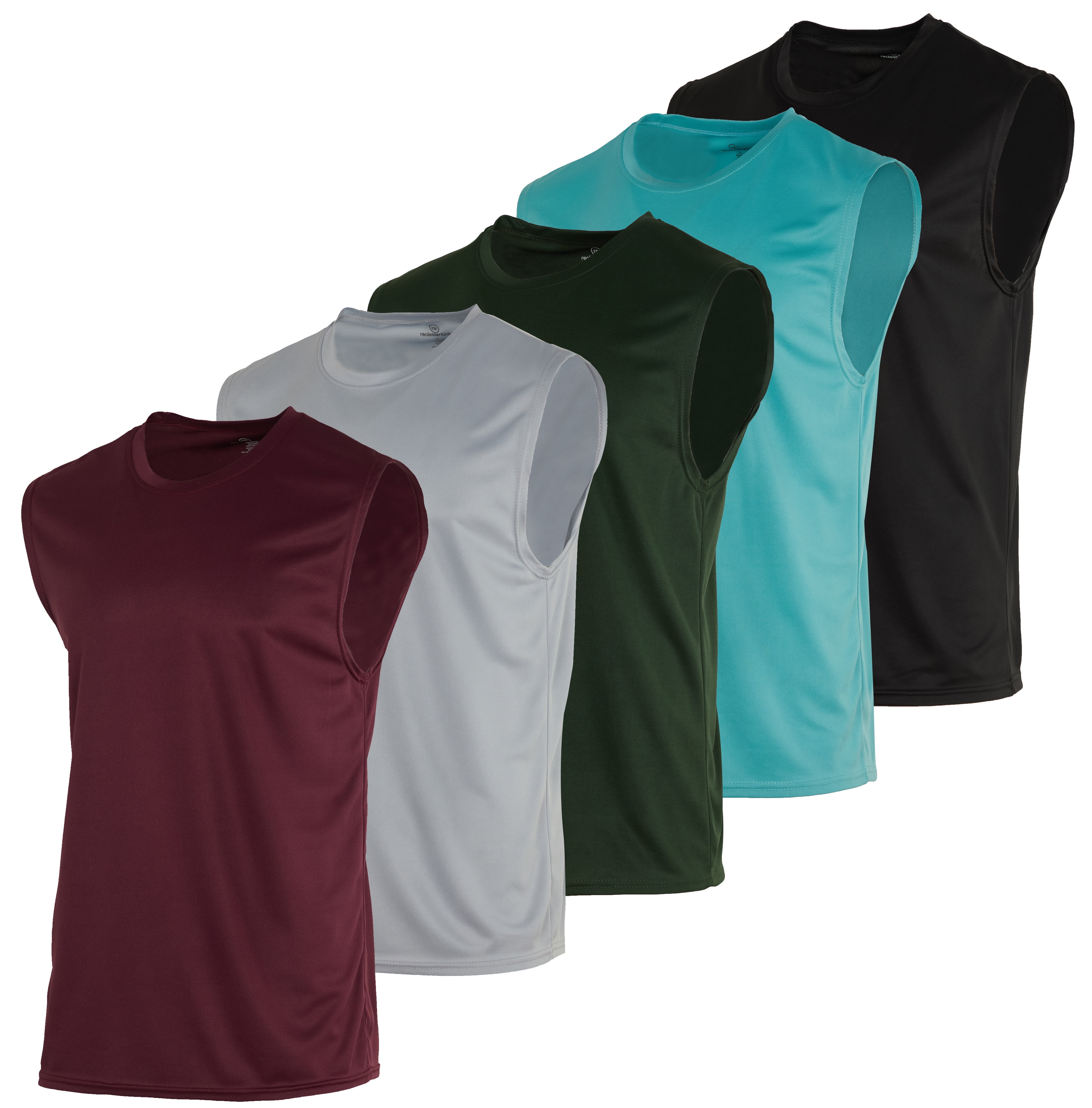 Real Essentials 5 Pack Men s V Neck Dry Fit Moisture Wicking  