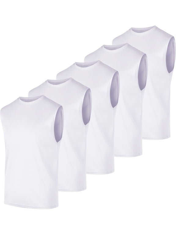 5 Pack: Men's Mesh Active Athletic Tech Tank Top - Workout & Training Activewear (Available in Big & Tall)