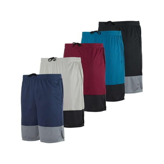5 Pack: Men's Mesh Athletic Basketball Shorts Quick Dry Activewear with Pockets