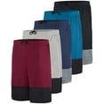 thumbnail image 1 of Real Essentials 5 Pack: Men's Mesh Athletic Basketball Shorts Quick Dry Activewear with Pockets, 1 of 6
