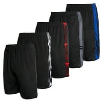 5 Pack: Men's Mesh Athletic Performance Gym Shorts with Pockets (S-3X)