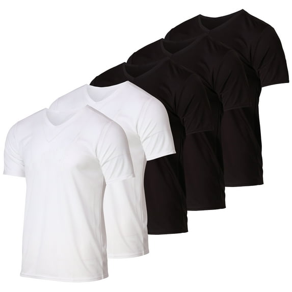 5 Pack: Men’s Mesh V-Neck Moisture Wicking Active Athletic Performance Short Sleeve T-Shirt (Available In Big & Tall)