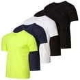 thumbnail image 1 of 5 Pack: Men’s Mesh V-Neck Moisture Wicking Active Athletic Performance Short Sleeve T-Shirt (Available In Big & Tall), 1 of 6