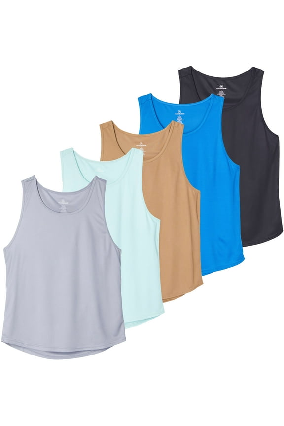 5 Pack: Men's Mesh Y-Back Muscle Tank Top - Gym Workout & Bodybuilding Fitness (Available in Big & Tall)