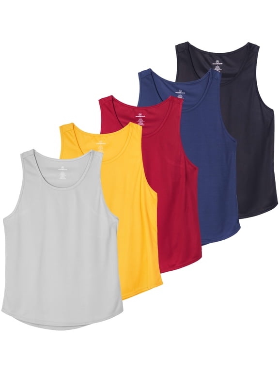 5 Pack: Men's Mesh Y-Back Muscle Tank Top - Gym Workout & Bodybuilding Fitness (Available in Big & Tall)