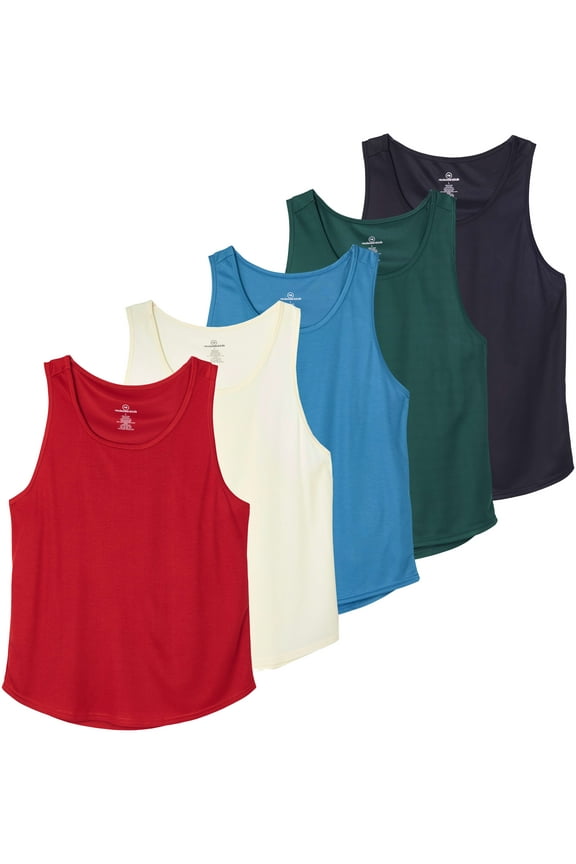 5 Pack: Men's Mesh Y-Back Muscle Tank Top - Gym Workout & Bodybuilding Fitness (Available in Big & Tall)