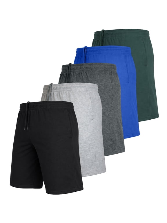 5-Pack Men’s Moder Fit Cotton Blend Lounge Shorts (S-3XL)