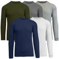 thumbnail image 1 of 5-Pack Men's Thermal Shirts - Waffle Knit Henley & Crew Neck Styles, Long Sleeve, Soft & Warm Layers for Winter, 1 of 5
