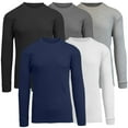 thumbnail image 1 of 5-Pack Men's Thermal Shirts - Waffle Knit Henley & Crew Neck Styles, Long Sleeve, Soft & Warm Layers for Winter, 1 of 5