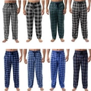 BARGAIN HONCHO 5-Pack Men's Ultra-Soft Micro Fleece Plaid Cozy Lounge Sleepwear Pajama Pants