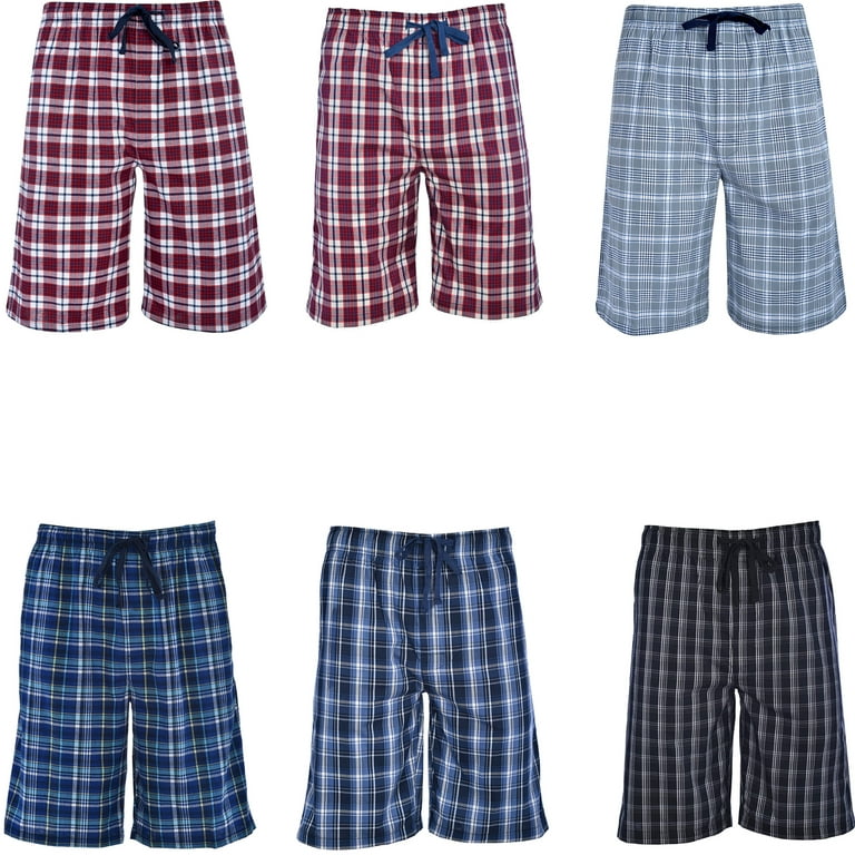 5 Pack Men s Ultra Soft Plaid Lounge Pajama Sleep Wear Shorts