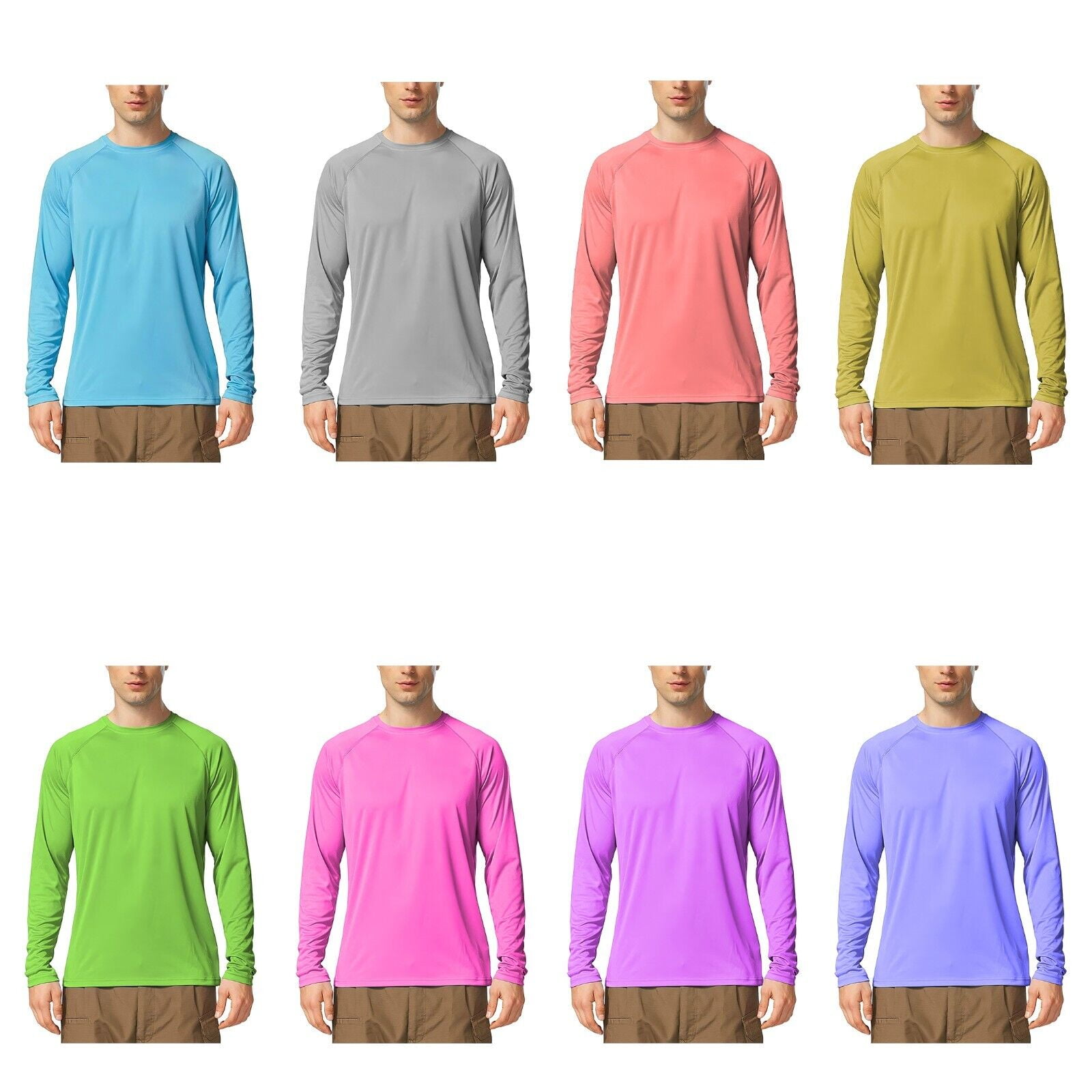 5Pack Mens DriFit Moisture Wicking Athletic Cool Slim Fit Long Sleeve