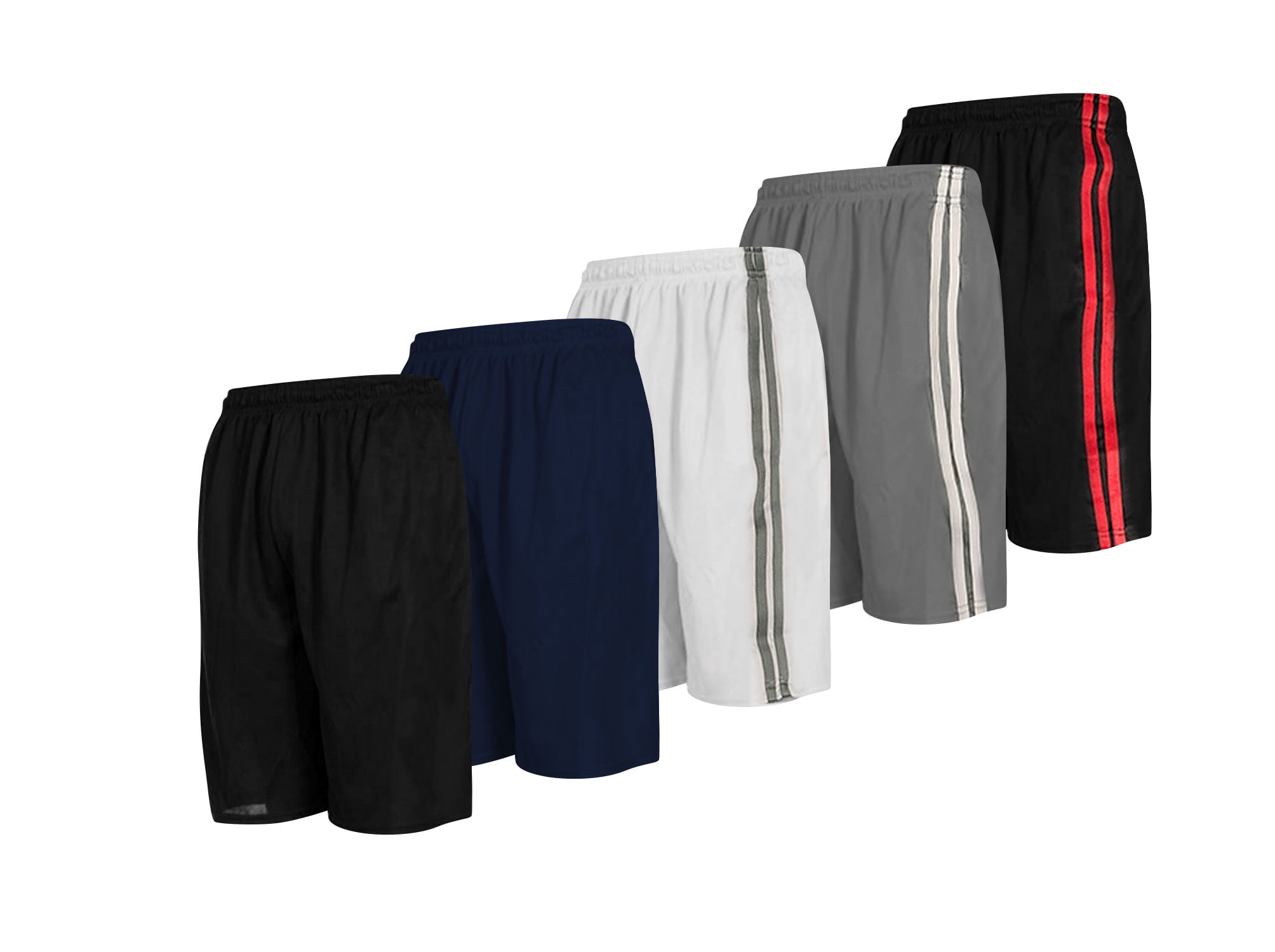 5 Pack Mens Moisture Wicking Athletic Basketball & Gym Workout Shorts