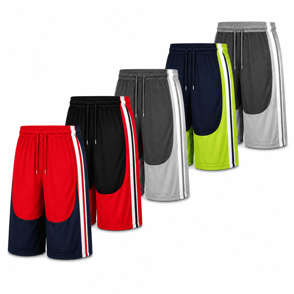 Men’s 5-Pack Athletic Mesh Shorts with Pockets, Moisture-Wicking Basketball Gym Shorts, 9" Inseam, S-3XL