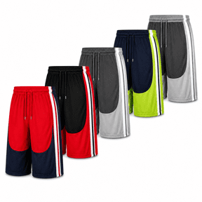 DARESAY Men’s 5-Pack Athletic Mesh Shorts with Pockets, Moisture-Wicking Basketball Gym Shorts, 9" Inseam, S-3XL