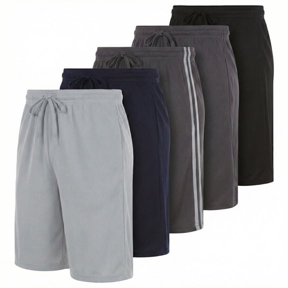 Daresay 5 Pack: Men’s 9" Mesh Athletic Shorts, 5-Pack Active Performance Basketball Shorts with Drawstring & Pockets, UP To 3XL