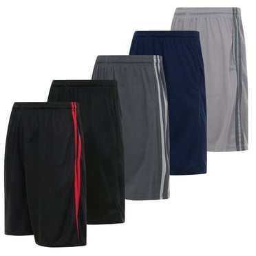 5 Pack: Mens Moisture Wicking Athletic Basketball & Gym Workout Shorts with Pockets Multipack, Sizes up to 3XL