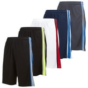 DARESAY 5 Pack: Mens Moisture Wicking Athletic Basketball & Gym Workout Shorts with Pockets Multipack, Sizes up to 3XL