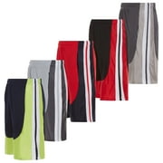 DARESAY 5 Pack: Mens Moisture Wicking Athletic Basketball & Gym Workout Shorts with Pockets Multipack, XL