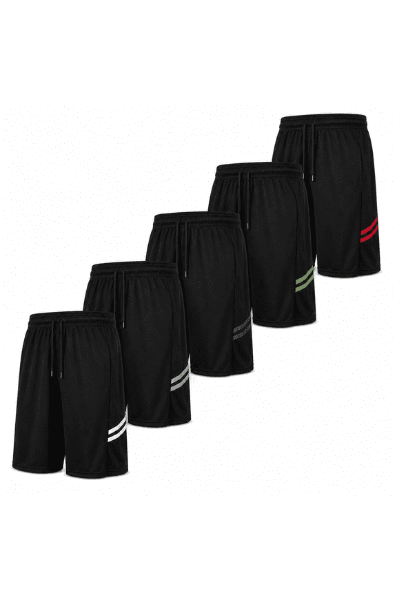 Men’s 5-Pack Athletic Mesh Shorts with Pockets, Moisture-Wicking Basketball Gym Shorts, 9" Inseam, S-3XL