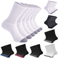 thumbnail image 1 of 5 Pack Mens Solid Color Basketball Socks Cushioned Crew Length Sports Athletic Socks, 1 of 8