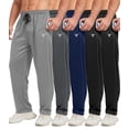 thumbnail image 1 of 5 Pack Mens Sweatpants Open Bottom Joggers for Men with Zip Pockets Loose Fit Mesh Athletic Pants for Running,Casual, 1 of 6