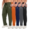 thumbnail image 1 of 5 Pack Mens Sweatpants Open Bottom Joggers for Men with Zip Pockets Loose Fit Mesh Athletic Pants for Running,Casual, 1 of 6