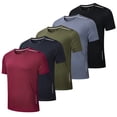 thumbnail image 1 of 5 Pack Mens T-Shirts Quick Dry Running Tops for Men Breathable Gym T Shirts Moisture Wicking Fitness Training Short Sleeve Tops, 1 of 5