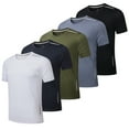 thumbnail image 1 of 5 Pack Mens T-Shirts Quick Dry Running Tops for Men Breathable Gym T Shirts Moisture Wicking Fitness Training Short Sleeve Tops, 1 of 5