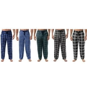 BARGAIN HUNTERS 5-Pack: Mens Ultra-Soft Cozy Lounge Sleep Micro Fleece Plaid Pajama Pants