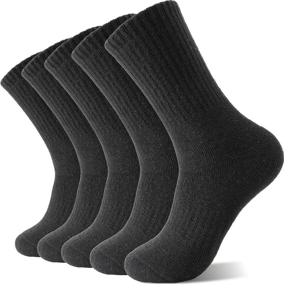 5 Pack Merino Wool Hiking Socks for Women Warm Winter Thick Thermal Cozy Boot Work Soft Ladies Socks