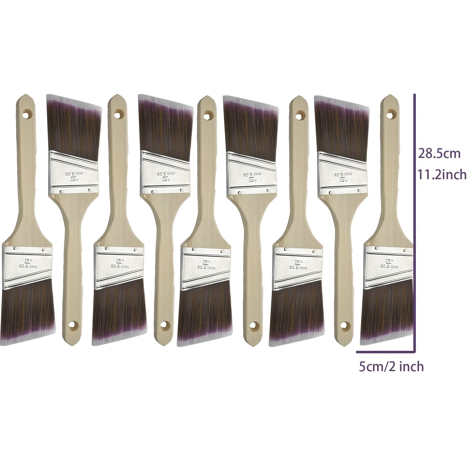 5-Pack Metal Bristle Paint Brushes for Precise Water-Based Latex Painting in Tight Spaces, Furniture, Ceilings & Wall Edges. Ideal for DIY & Pro Tools