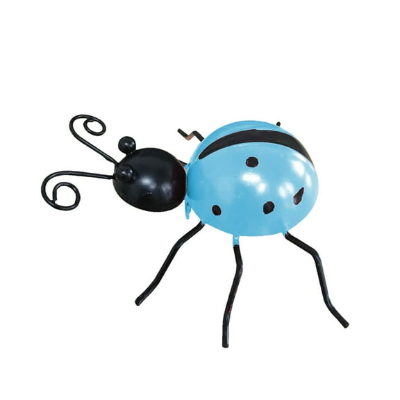 5-Pack Metal Ladybugs Garden Decor - Colorful 3D Outdoor Wall Art Sculptures for Yard, Fence & Patio - Rustic Ladybird Figurines for Home & Garden