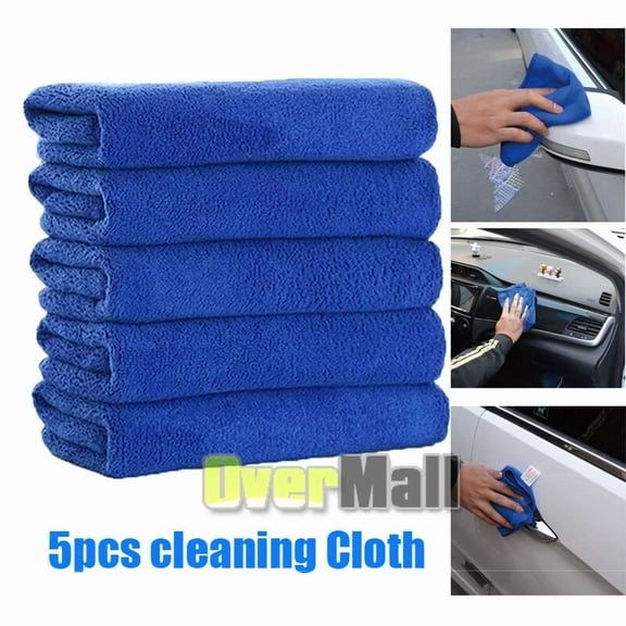 5 Pack Microfiber Cleaning Cloth No-Scratch Rag Car Polishing Detailing Towel #