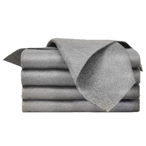 5 Pack Microfiber Cleaning Cloths, Streak-Free Glass Cleaning Cloths, Kitchen Bathroom and Car, Gray, 7.87 X 9.84 in