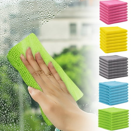 5-Pack Microfiber Cleaning Cloths, Ultra-Absorbent Soft Towels in 5 Colors