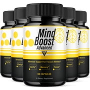 5 Pack Mind Boost Premium Nootropic Supplement, MindBoost Pills 300 Capsules