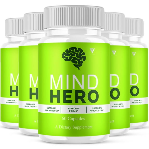 (5 Pack) Mind Hero Brain and Memory Supplement, MindHero Advanced Memory Support and Daily Focus (300 Capsules)