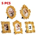 thumbnail image 1 of 5 Pack Mini Gold Picture Frames, Small Hanging Vintage Picture Photo Frames For Wall, Table Display, 1 of 8