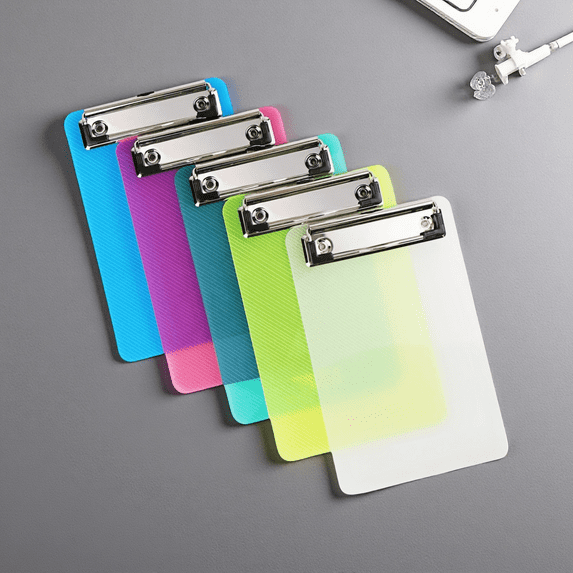 5 Pack Mini Plastic Clipboards A6 4.7x7.3" for Notes, Office, School, Home Use, Cute Classroom Supplies for Notes, Memo Boards (Colorful)