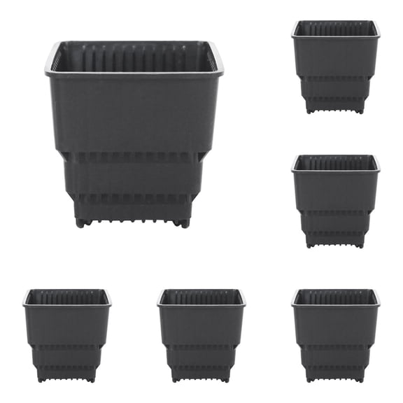 5 Pack Mini Plastic Flower Seedling Nursery Pots, Square Mini Plastic Flower Pots, Drainage Black Root Control Flowerpot, Indoor Outdoor Flower Plant Container, Decor for Room, Garden, Office