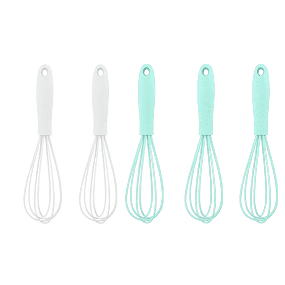 5 Pack Mini Silicone Whisks Rubber Cooking Whisk Stainless Steel Kitchen Whisk Gadgets for Cooking
