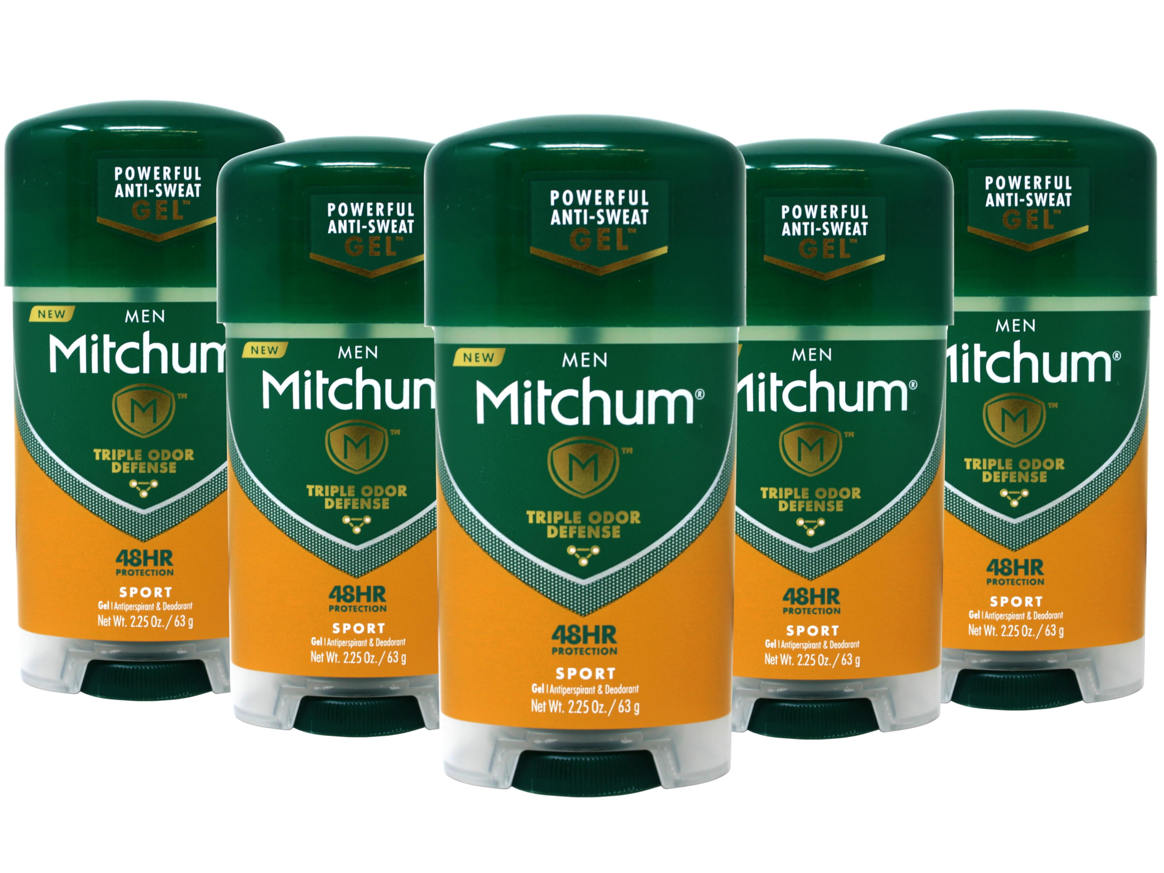 5 Pack - Mitchum Power Gel Anti-Perspirant Deodorant Sport, Triple Odor Defense, 48HR Protection, 2.25 Oz