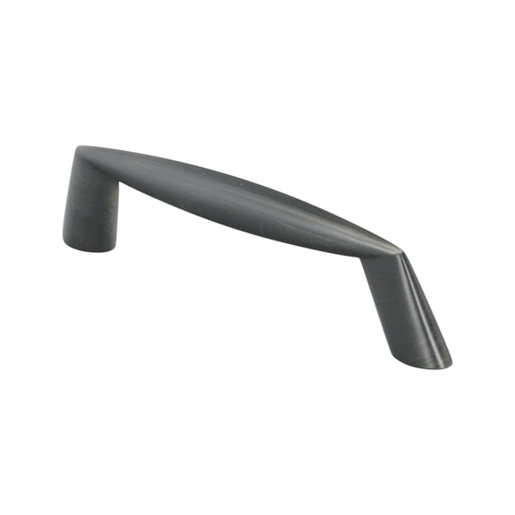 5-Pack Modern Slanted Style 3-25/32" (96mm) Inch Center to Center, Overall Length 4-9/16" Antique Nickel Cabinet Hardware Pull / Handle